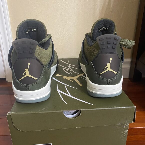 Nike Air Jordan 4 Retro SE Craft, Mens Size 12, Black & Olive Suede - Brand New main image 4